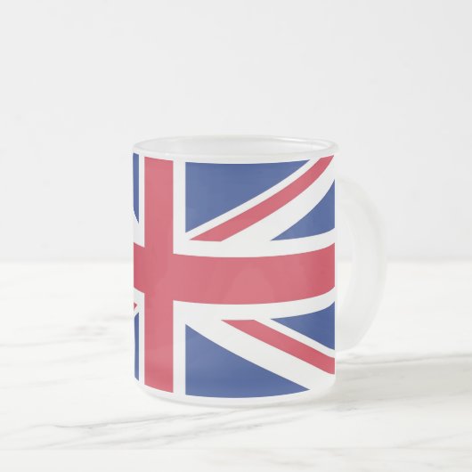 Mattierte Tasse aus Glas unter der Flagge des Vere (VorderseiteRechts)