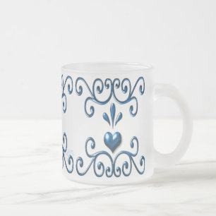 Mattierte Tasse aus Glassrost, blau