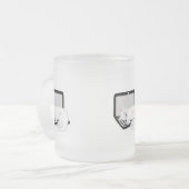 Mattierte Tasse aus Laptop mit weißer Katze (Vorderseite Links)