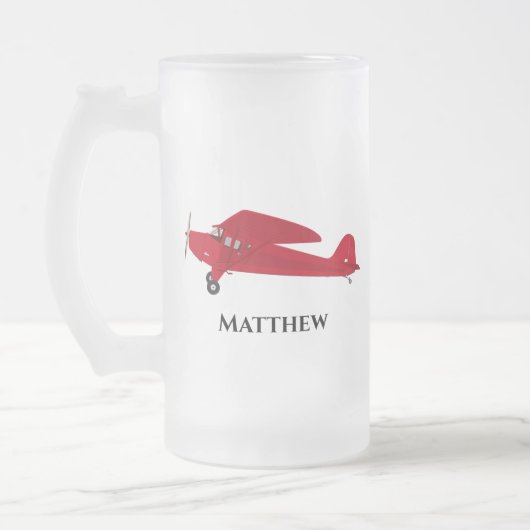 Mattierte Tasse aus Vintagem Rotem Flugzeug (Links)