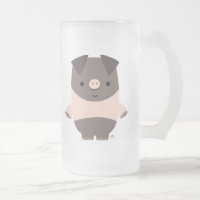 Mattierte Tasse des starken Cartoon-Schweins