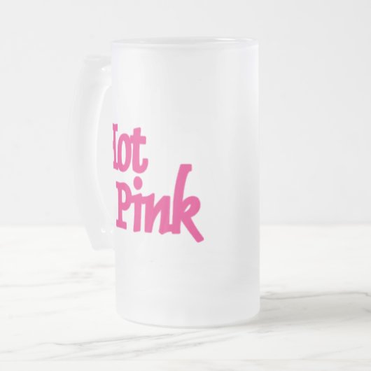 Mattierte Tasse in Hot Pink (Vorderseite Links)