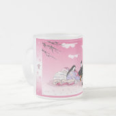 Mattierte Tasse "Kirschblüte-Liebe " (Vorderseite Links)