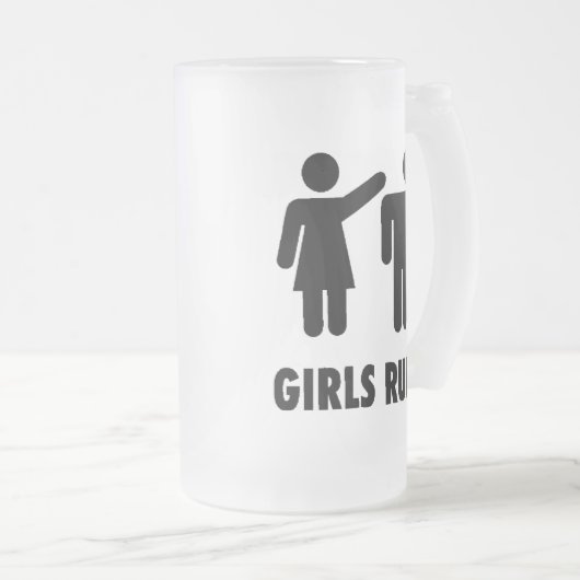 Mattierte Tasse-Mädchen Regel Mattglas Bierglas (VorderseiteRechts)