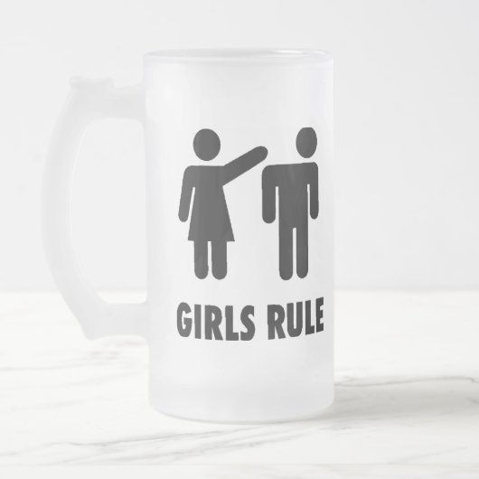 Mattierte Tasse-Mädchen Regel Mattglas Bierglas (Links)