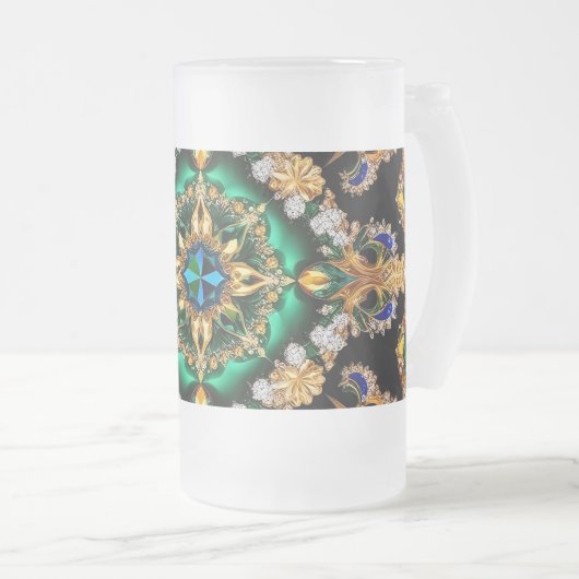 Mattierte Tasse mit brasilianischem Farbdesign (VorderseiteRechts)