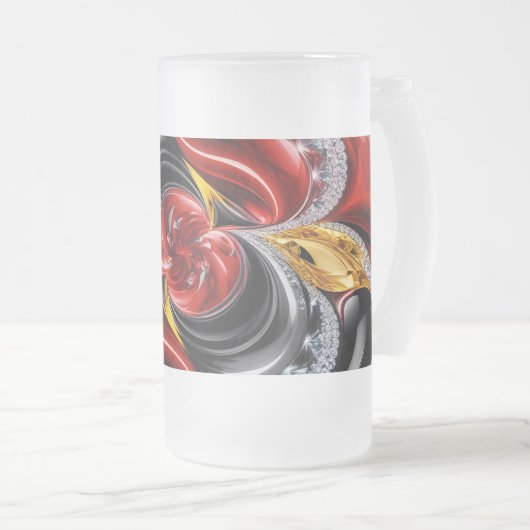 Mattierte Tasse mit deutscher Farbgestaltung (VorderseiteRechts)