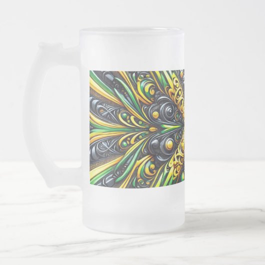 Mattierte Tasse mit jamaikanischer Farbgestaltung (Links)