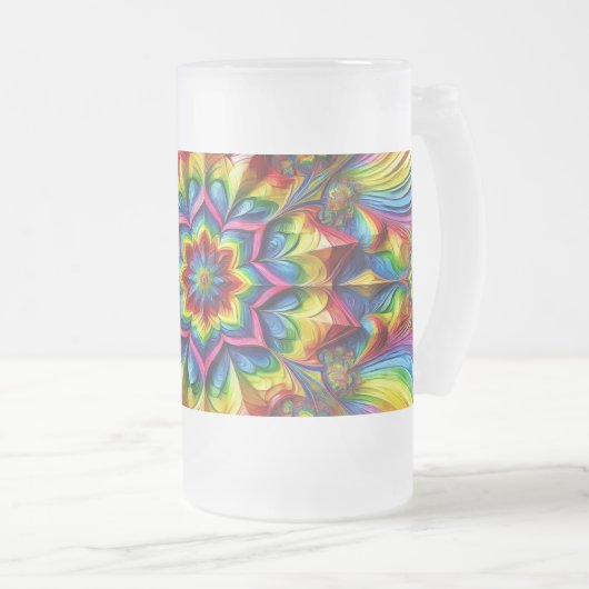 Mattierte Tasse mit LGBTQ-Farben (VorderseiteRechts)