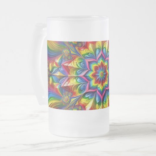 Mattierte Tasse mit LGBTQ-Farben (Vorderseite Links)