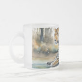 Mattierte Tasse mit Lounging Leopard (Links)