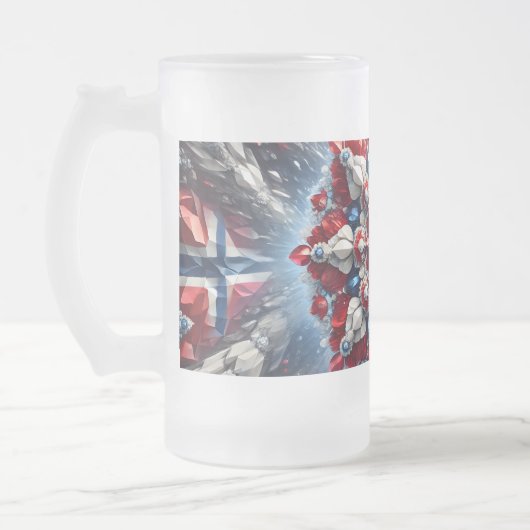 Mattierte Tasse mit norwegischer Farbgestaltung (Links)
