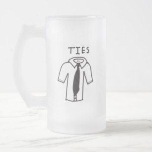 Mattierte Tasse mit/Schwarz/Weiß-Shirt mit/Krawatt