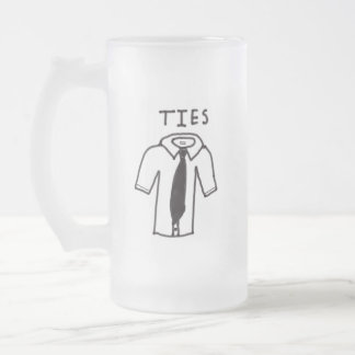 Mattierte Tasse mit/Schwarz/Weiß-Shirt mit/Krawatt