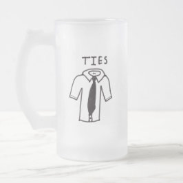Mattierte Tasse mit/Schwarz/Weiß-Shirt mit/Krawatt