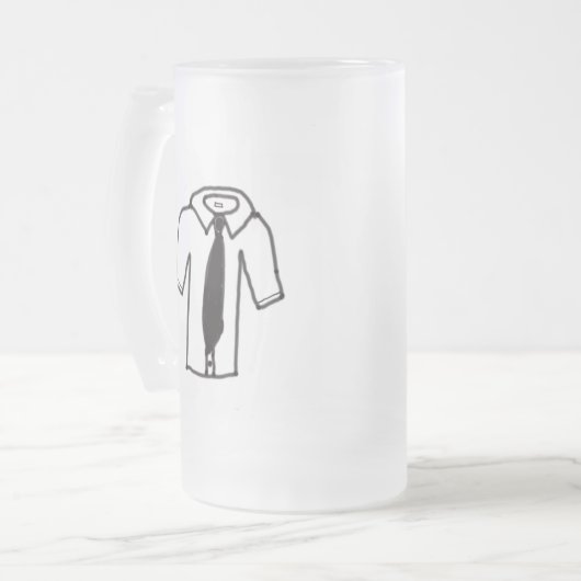 Mattierte Tasse mit schwarzem und weißem Shirt mit (Vorderseite Links)