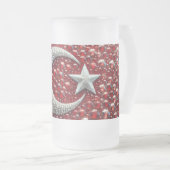 Mattierte Tasse mit türkischer Farbgestaltung (VorderseiteRechts)