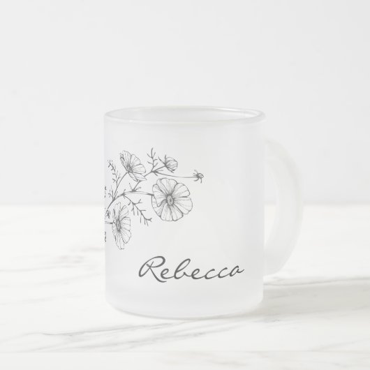 Mattierte Tasse Name Floral personalisieren (VorderseiteRechts)