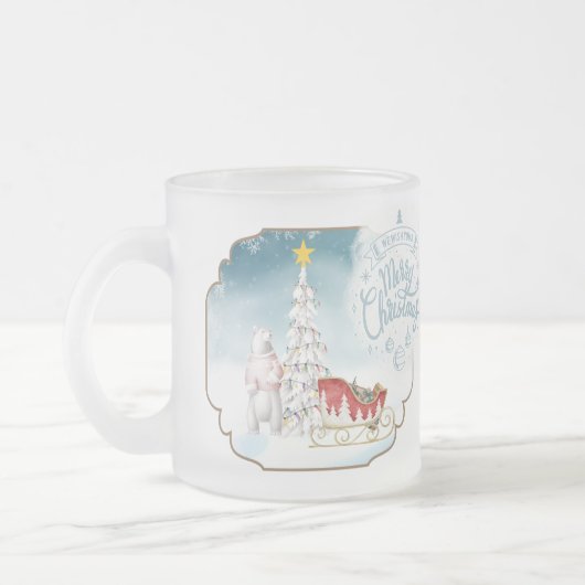 Mattierte Tasse Polar Bear und Sleigh (Links)