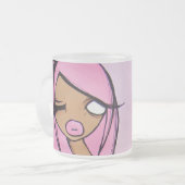 Mattierte Tasse "rosa Freitags" (Vorderseite Links)