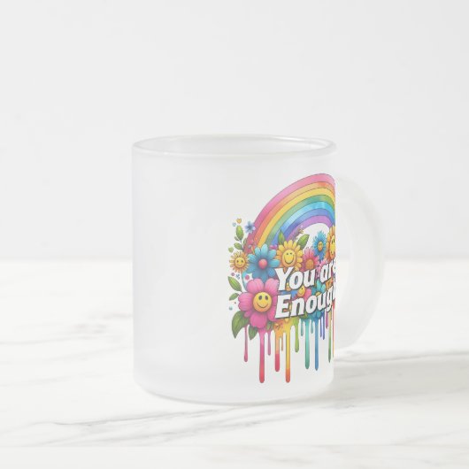 Mattierte Tasse - Sie sind genug (VorderseiteRechts)