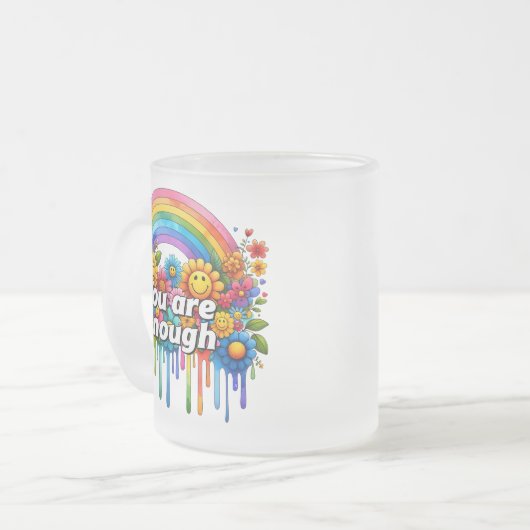 Mattierte Tasse - Sie sind genug (Vorderseite Links)