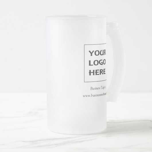 Mattierte Tasse von Glasbäern mit Firmenlogo (VorderseiteRechts)