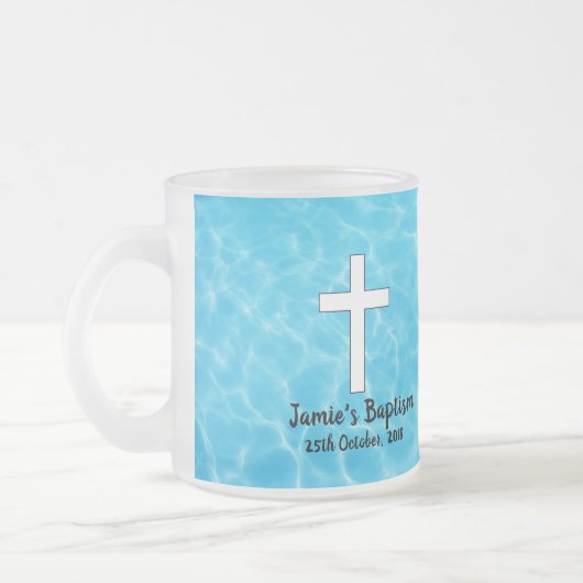Mattierte Taufe Mattglastasse (Links)