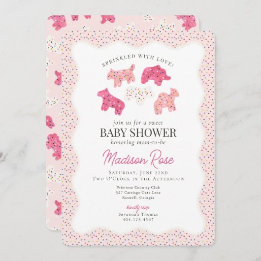 Mattierte Tierkochen Sweet Baby Shower Einladung (Vorne/Hinten)