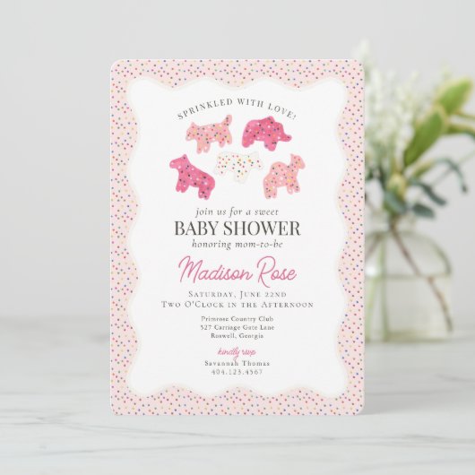 Mattierte Tierkochen Sweet Baby Shower Einladung (Stehend Vorderseite)