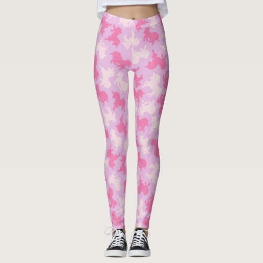 Mattierte Unicorn-Plätzchen auf lila Leggings (Vorderseite)