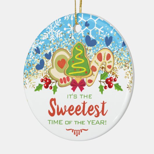 Mattierte Weihnachtskekse Backbäckerei Winter Keramik Ornament (Links)