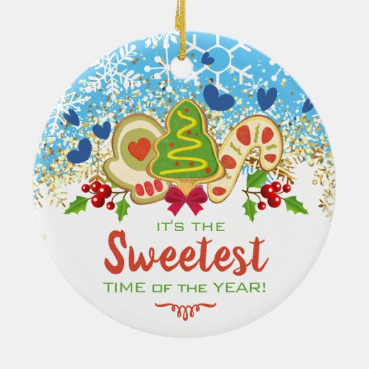 Mattierte Weihnachtskekse Backbäckerei Winter Keramik Ornament (Hinten)