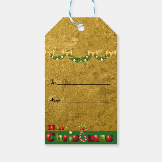 Mattierte Weihnachtsmarken Geschenkanhänger (Rückseite)