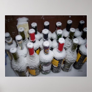 Mattierte Weinflaschen II Poster
