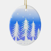 Mattierte weiße Weihnachtsbäume Keramikornament (Rechts)