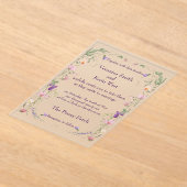 Mattierte Wildblume Akronylic Hochzeitseinladung Acryleinladungen (Ablage )