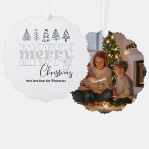 Mattierte Winter Scribbles Frohen Weihnachtskuchen Ornament Karte