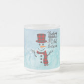 Mattierte Winter Snowman Black Script Tasse (Mittel)