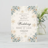 Mattierte Winterblumenhochzeit Einladung (Stehend Vorderseite)
