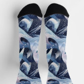 Mattierte Wintersocken in Blau und Weiß Abstrakt Socken (Oben)