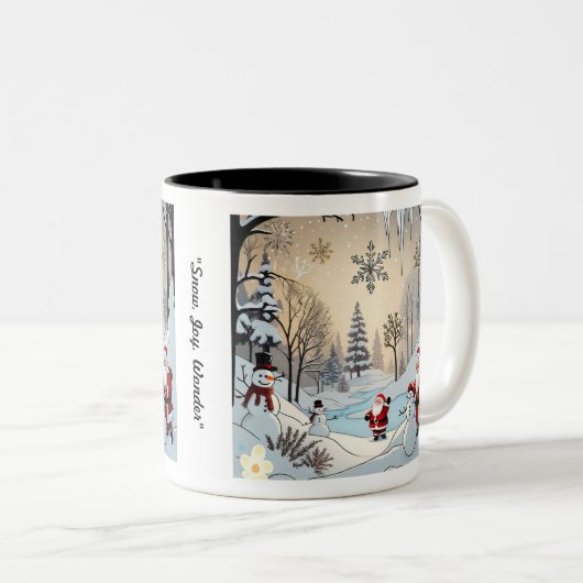 "Mattierte Winterträume" Zweifarbige Tasse (VorderseiteRechts)