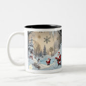 "Mattierte Winterträume" Zweifarbige Tasse (Links)