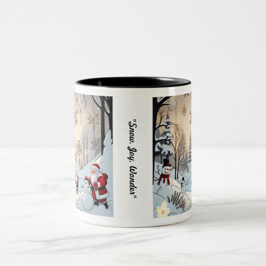 "Mattierte Winterträume" Zweifarbige Tasse (Mittel)