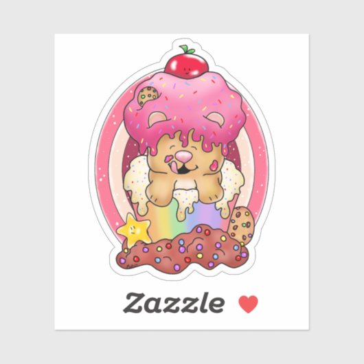 Mattierter Bärenkuchen| Aufkleber (Blatt)