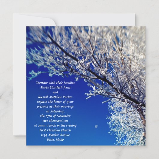 Mattierter Baum mit Mondhochzeit Einladung (Vorderseite)