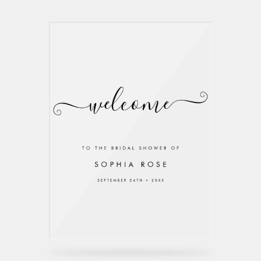 Mattierter Begrüßungsbildschirm für jedes Event Acrylschild (Vorderseite)