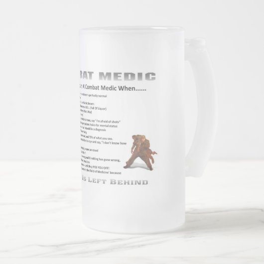 Mattierter Bierstein-Kampf-Mediziner Mattglas Bierglas (VorderseiteRechts)