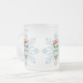 Mattierter Blauer Schneeflocken und Lebkuchen Mattglastasse (Vorderseite Links)