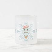 Mattierter Blauer Schneeflocken und Lebkuchen Mattglastasse (Mittel)